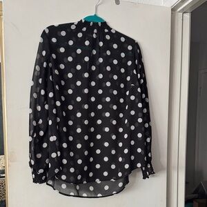 Torrid Black and White Polka Dot Blouse